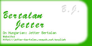 bertalan jetter business card